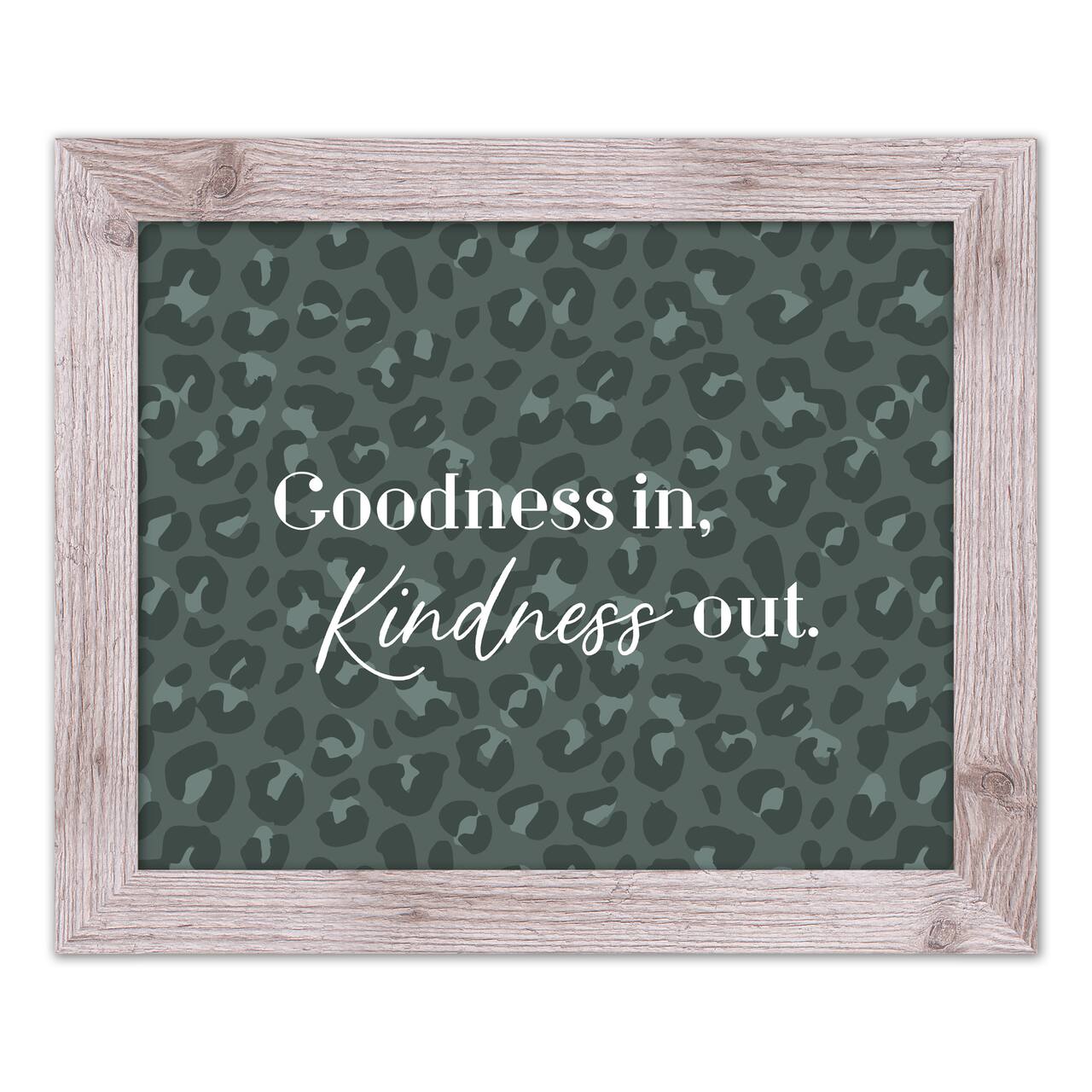 Goodness in Kindness Out Leopard Print in White Frame